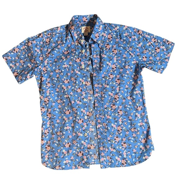 Brooks Brothers 100% Cotton Blue Cherry Blossom Button Down Shirt, Size Small - Picture 1 of 9